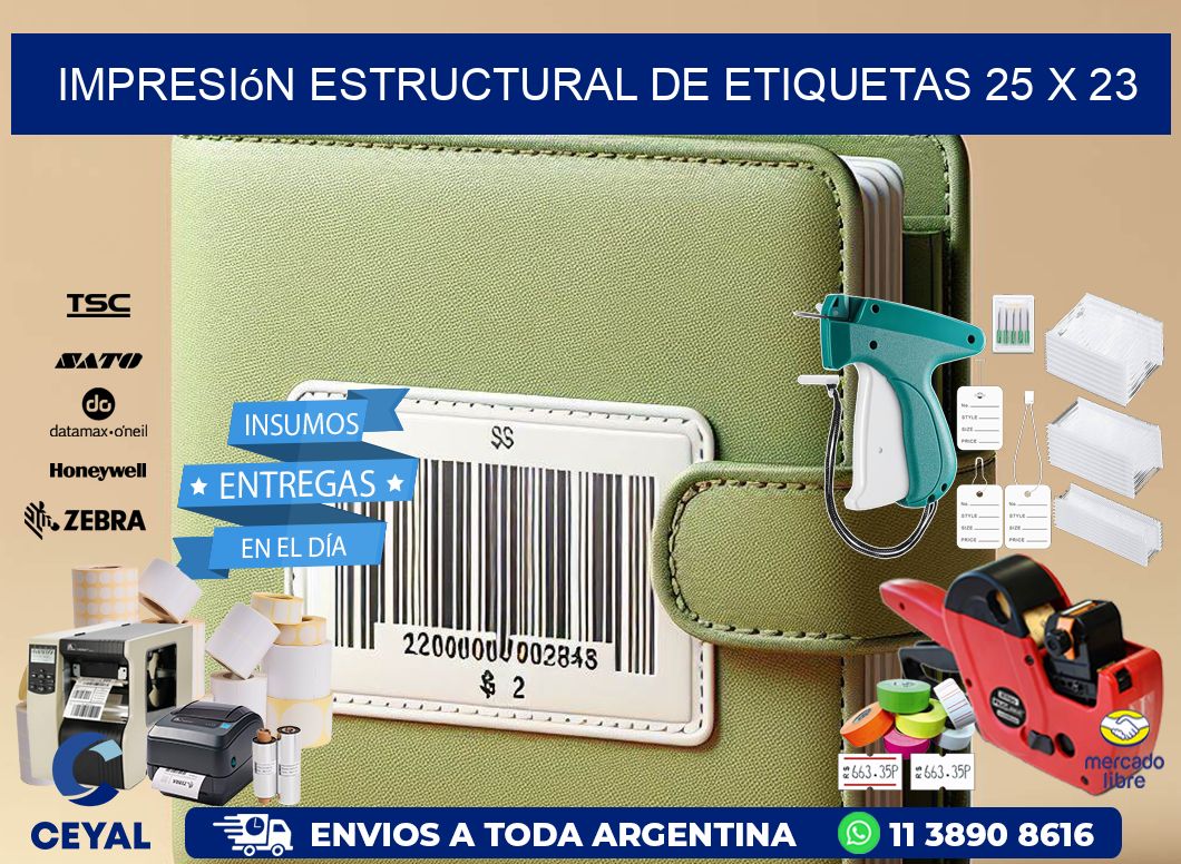 impresión estructural de etiquetas 25 x 23