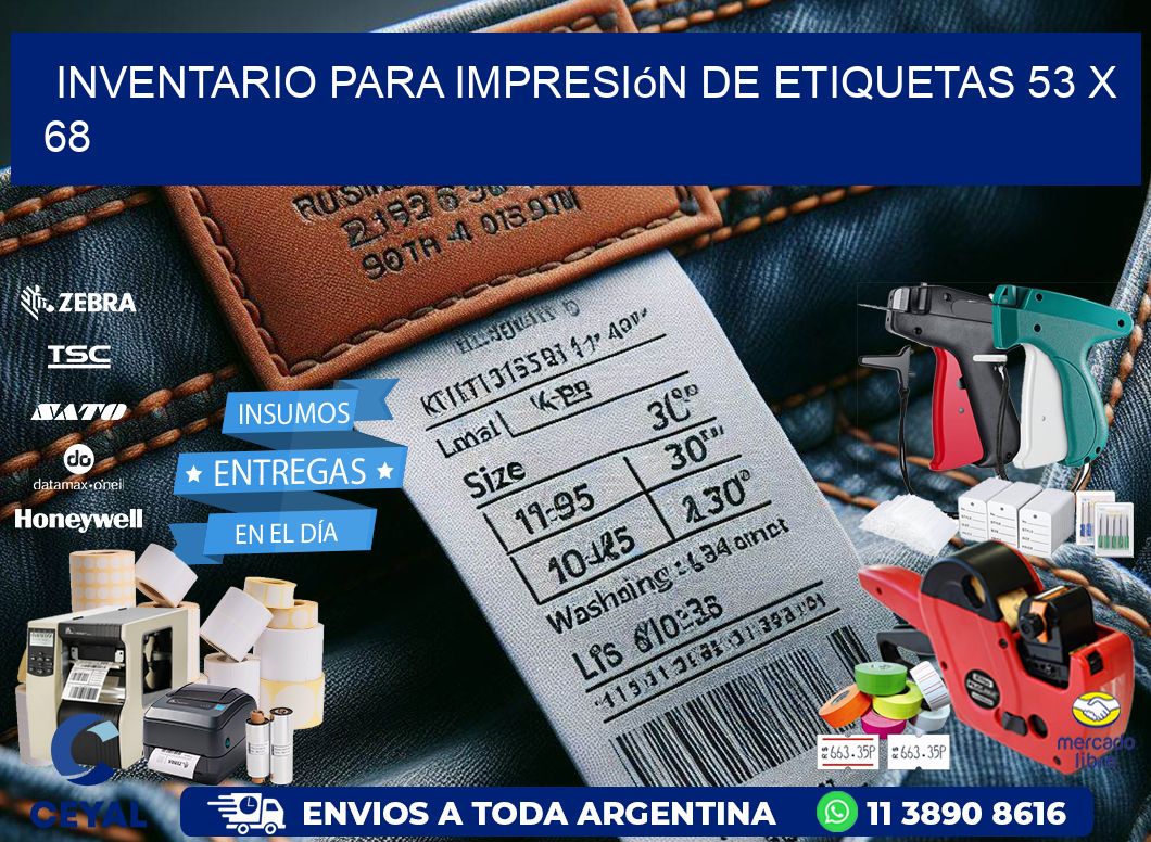 inventario para impresión de etiquetas 53 x 68