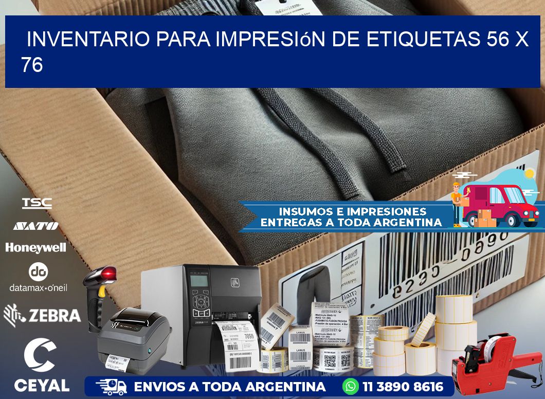 inventario para impresión de etiquetas 56 x 76