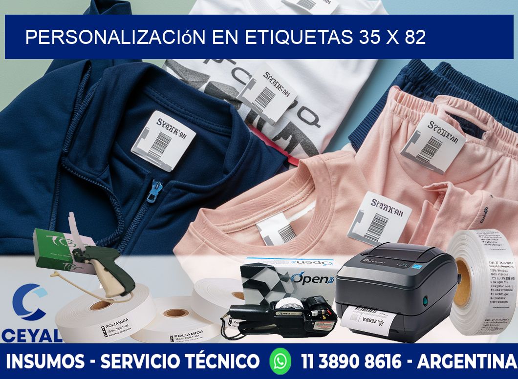 personalización en etiquetas 35 x 82
