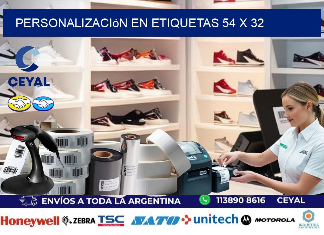 personalización en etiquetas 54 x 32