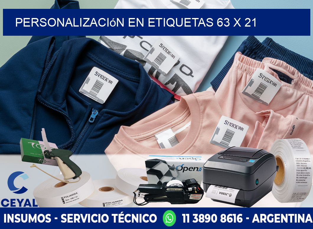 personalización en etiquetas 63 x 21