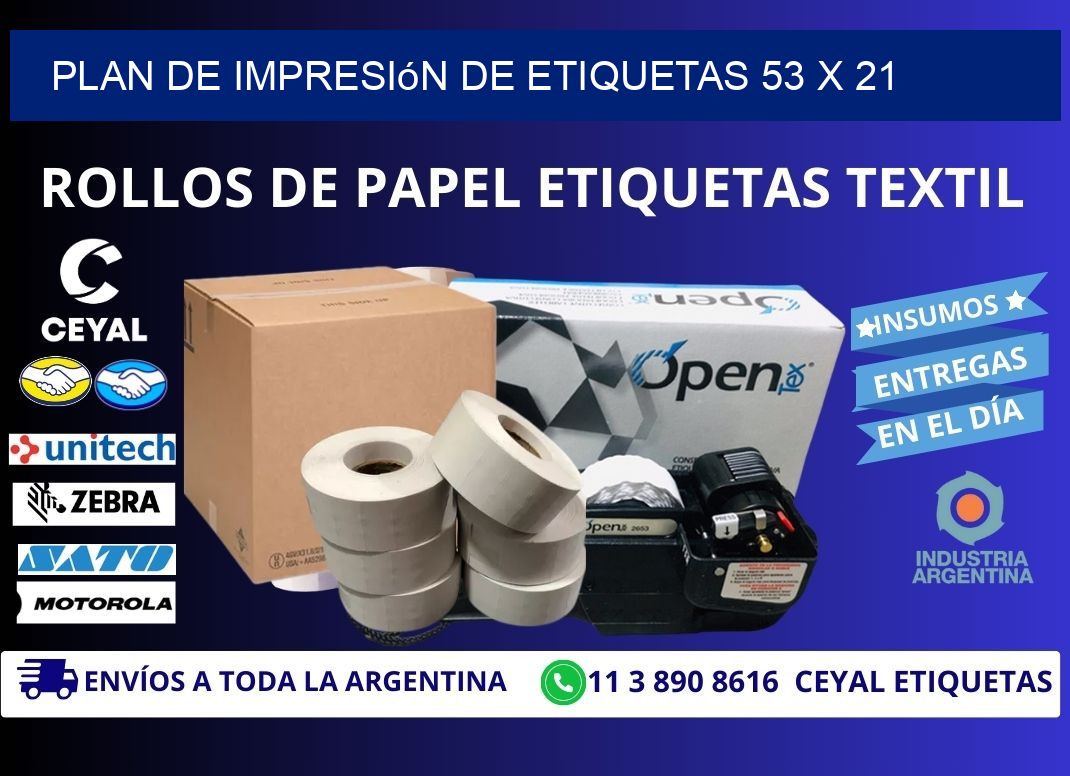 plan de impresión de etiquetas 53 x 21