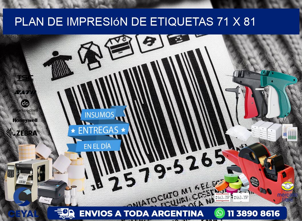 plan de impresión de etiquetas 71 x 81