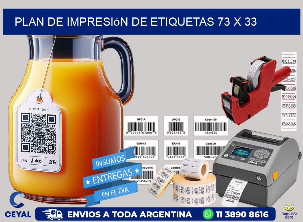 plan de impresión de etiquetas 73 x 33