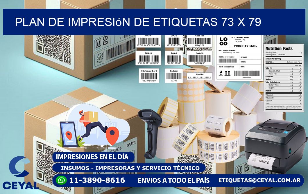 plan de impresión de etiquetas 73 x 79