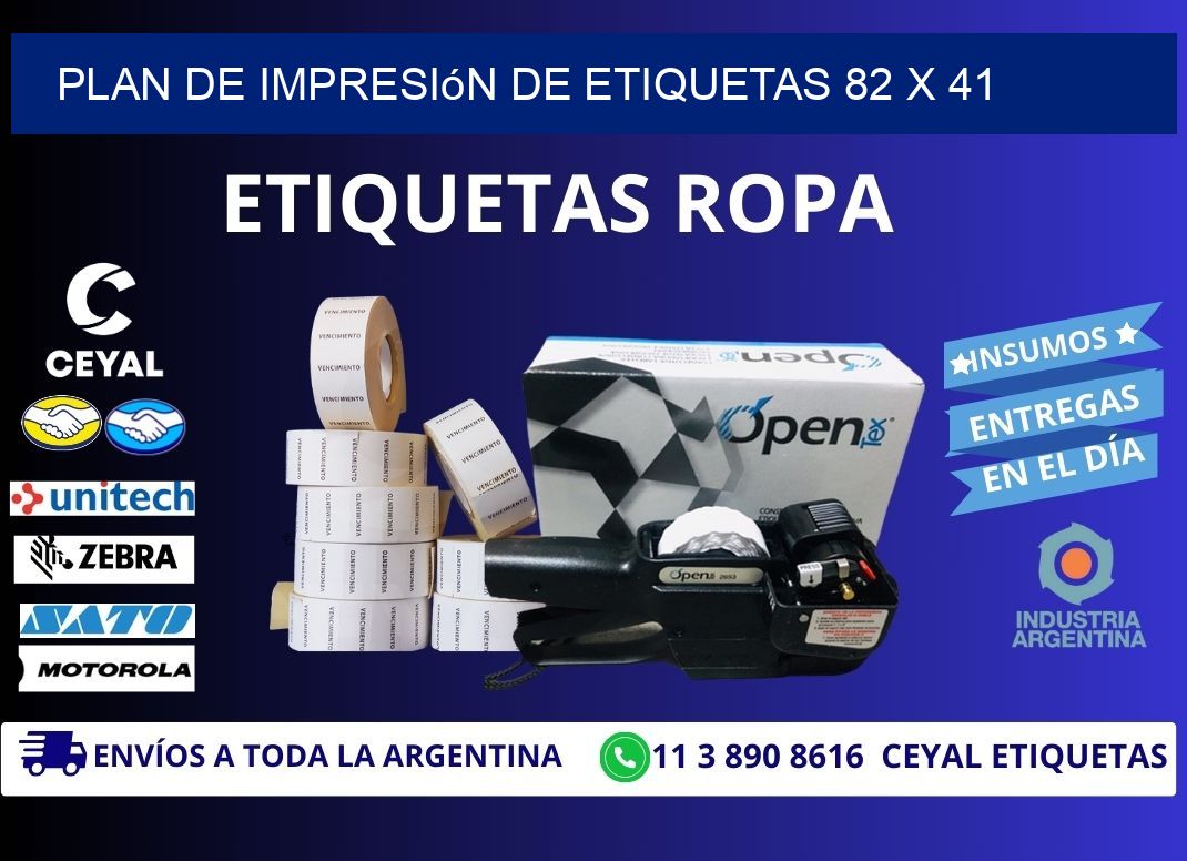plan de impresión de etiquetas 82 x 41