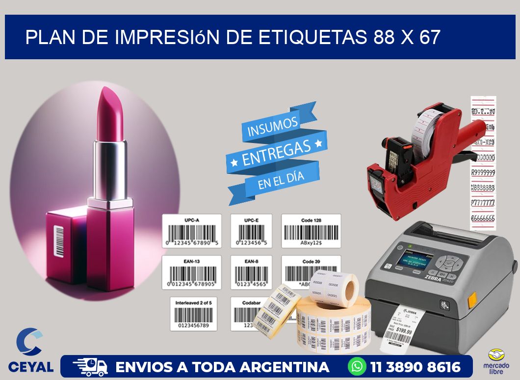 plan de impresión de etiquetas 88 x 67