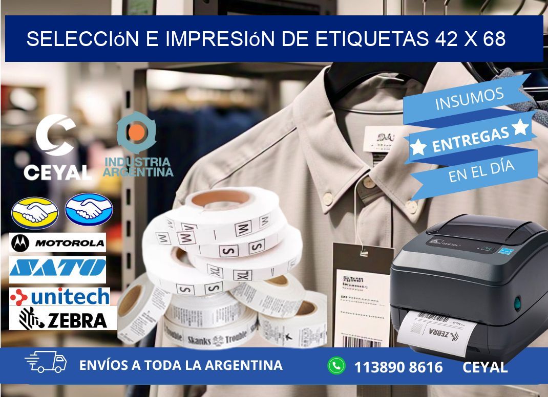 selección e impresión de etiquetas 42 x 68