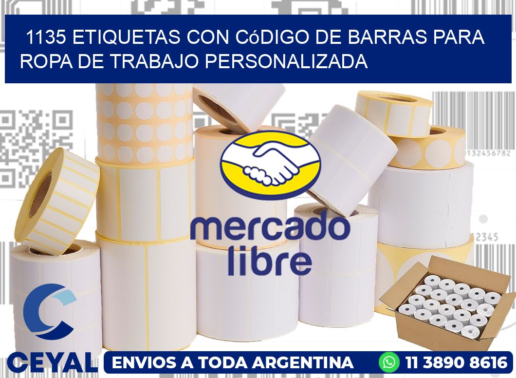 1135 Etiquetas con código de barras para ropa de trabajo personalizada