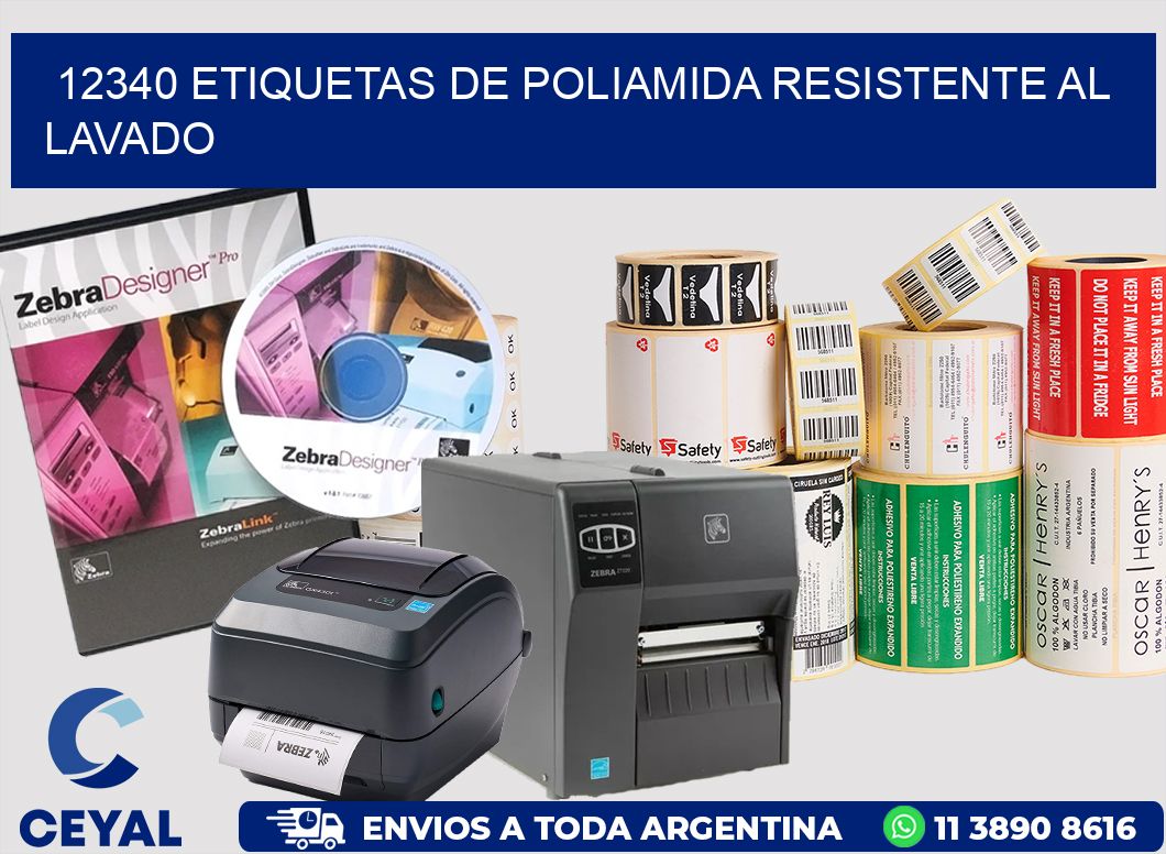 12340 Etiquetas de poliamida resistente al lavado