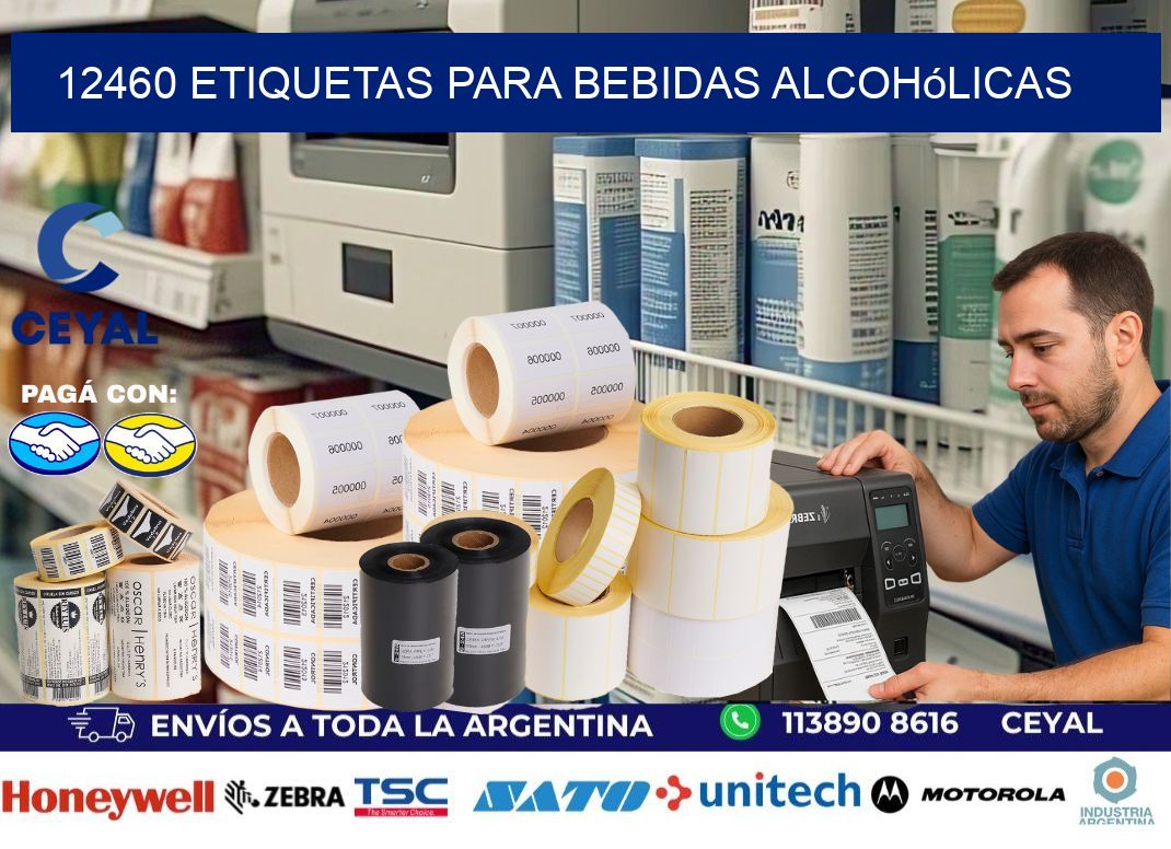 12460 Etiquetas para bebidas alcohólicas