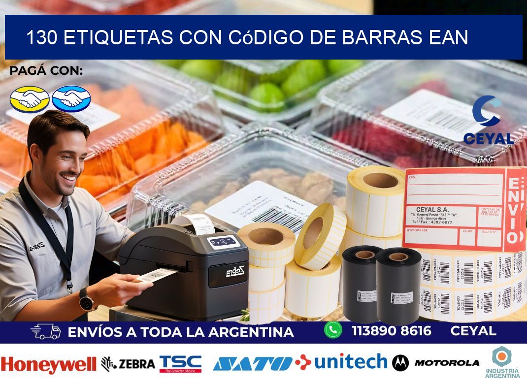 130 Etiquetas con código de barras EAN