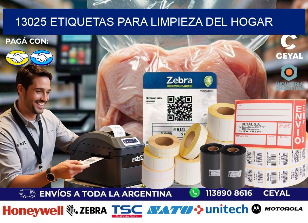 13025 Etiquetas para limpieza del hogar