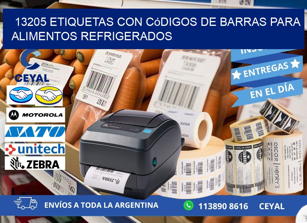 13205 Etiquetas con códigos de barras para alimentos refrigerados