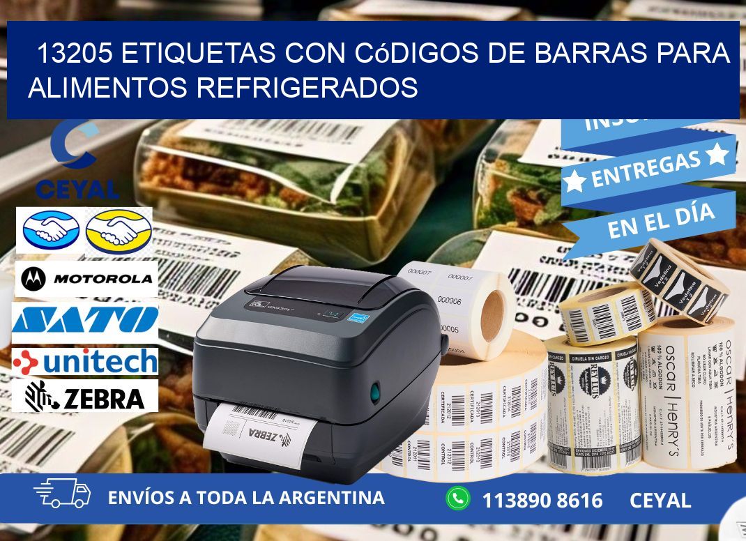 13205 Etiquetas con códigos de barras para alimentos refrigerados