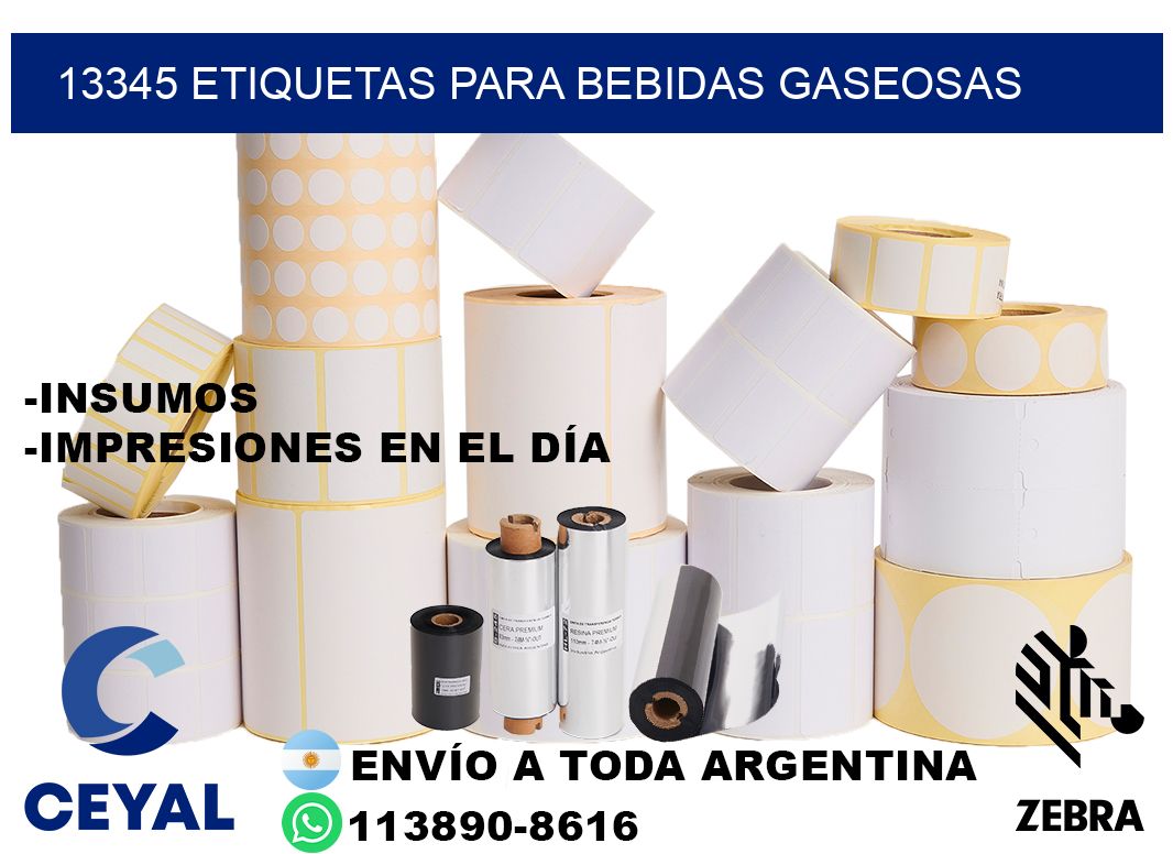 13345 Etiquetas para bebidas gaseosas