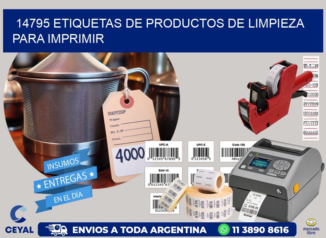 14795 Etiquetas de productos de limpieza para Imprimir