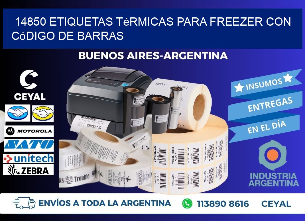 14850 etiquetas térmicas para freezer con código de barras