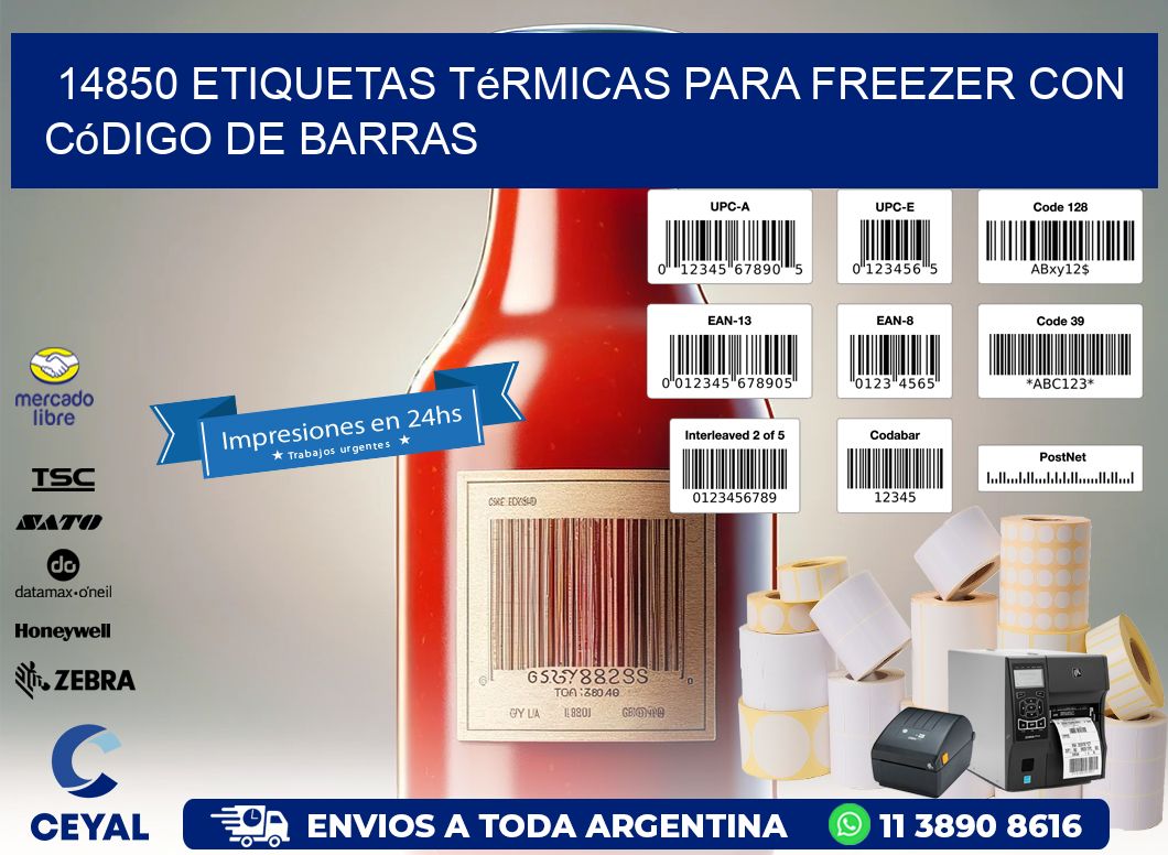 14850 etiquetas térmicas para freezer con código de barras