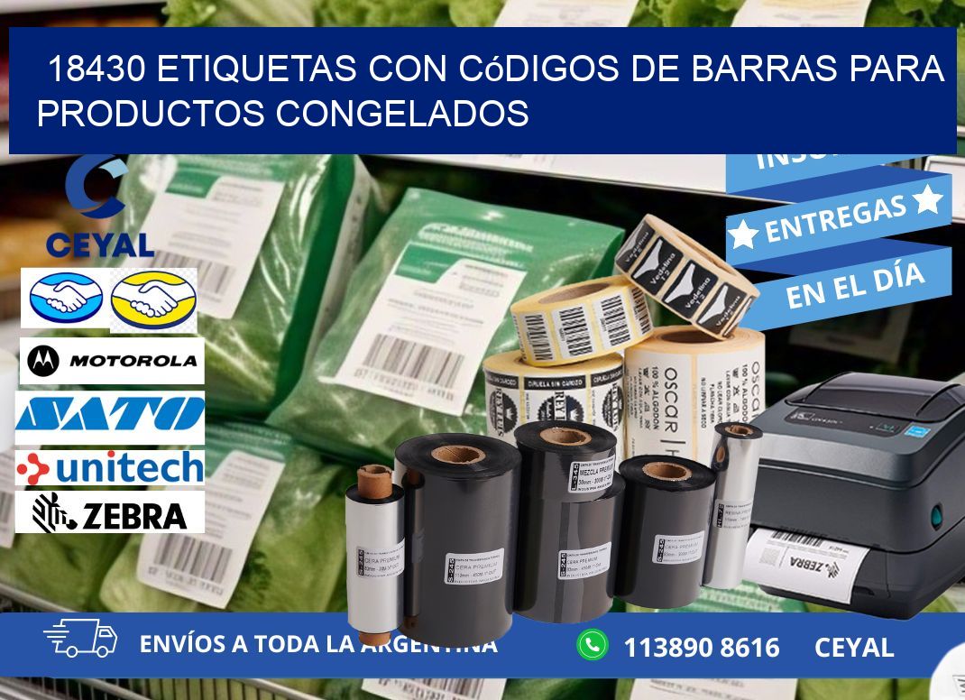 18430 Etiquetas con códigos de barras para productos congelados