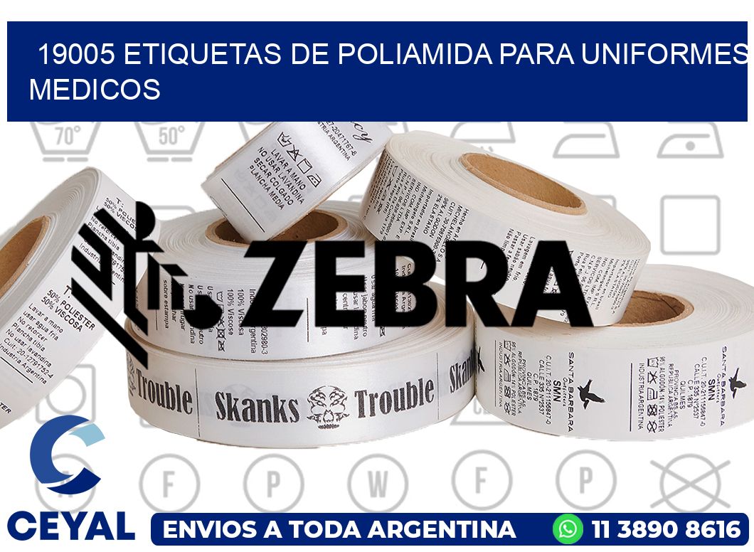 19005 Etiquetas de poliamida para uniformes medicos