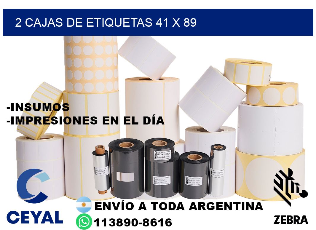 2 cajas de etiquetas 41 x 89