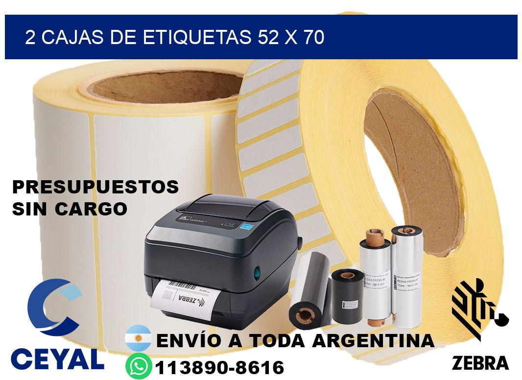 2 cajas de etiquetas 52 x 70