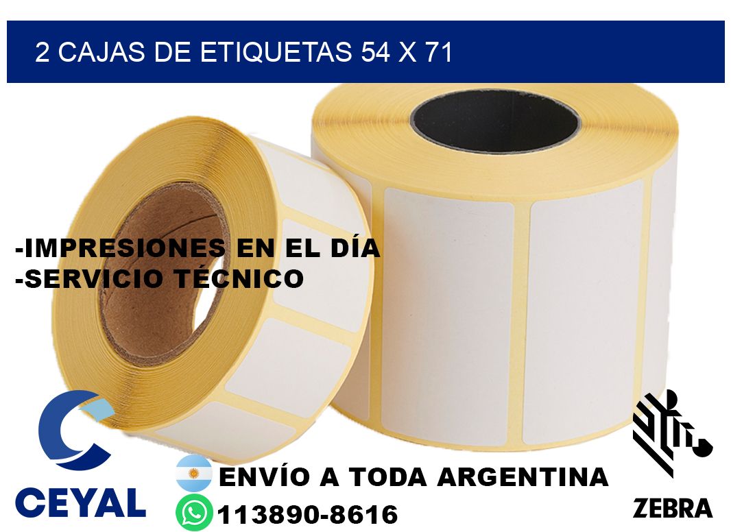 2 cajas de etiquetas 54 x 71
