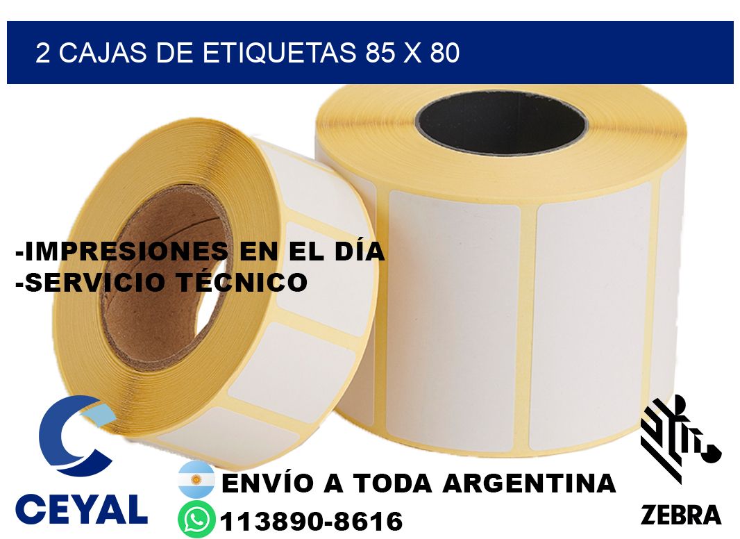 2 cajas de etiquetas 85 x 80