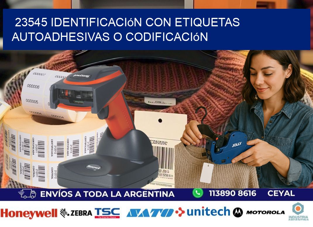 23545 identificación con etiquetas autoadhesivas o codificación