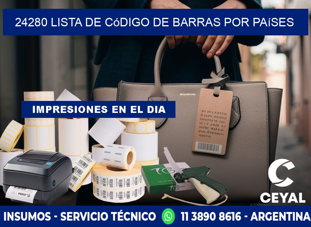 24280 Lista de código de barras por países