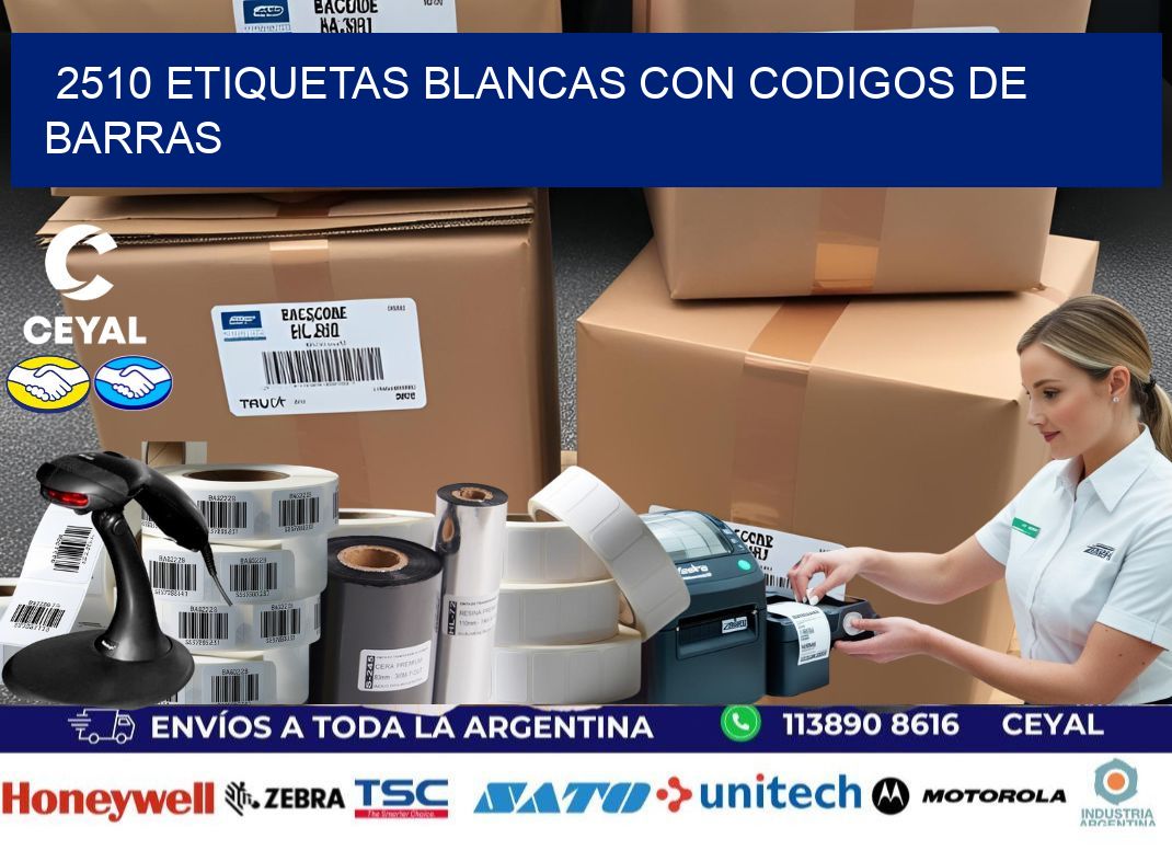 2510 etiquetas blancas con codigos de barras