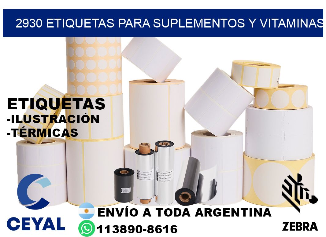2930 Etiquetas para suplementos y vitaminas