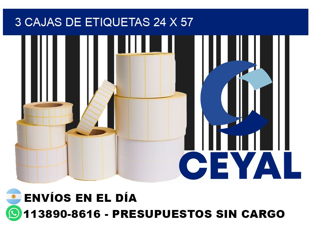 3 cajas de etiquetas 24 x 57