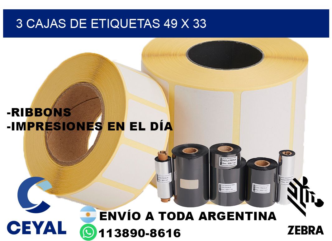 3 cajas de etiquetas 49 x 33