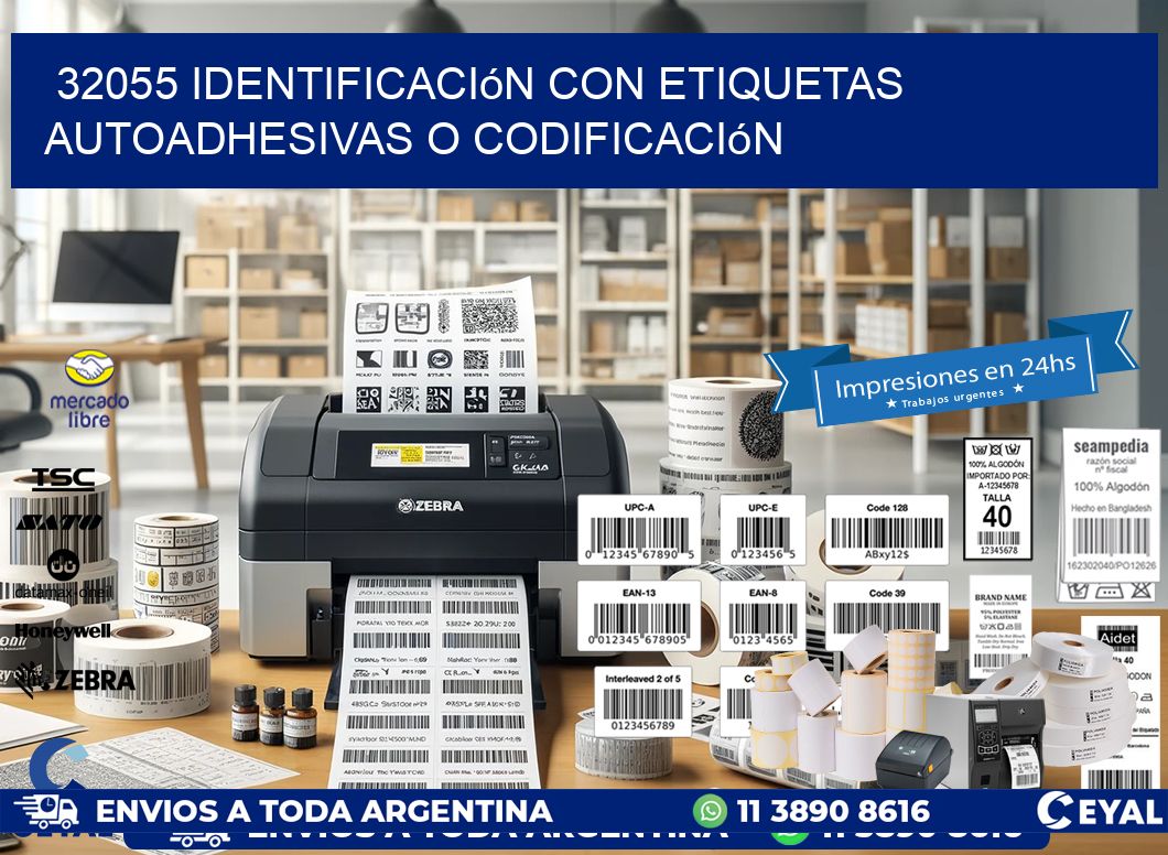 32055 identificación con etiquetas autoadhesivas o codificación