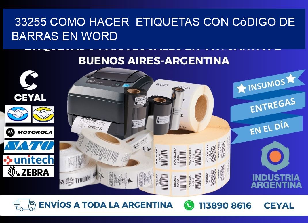 33255 Como hacer  etiquetas con código de barras en Word