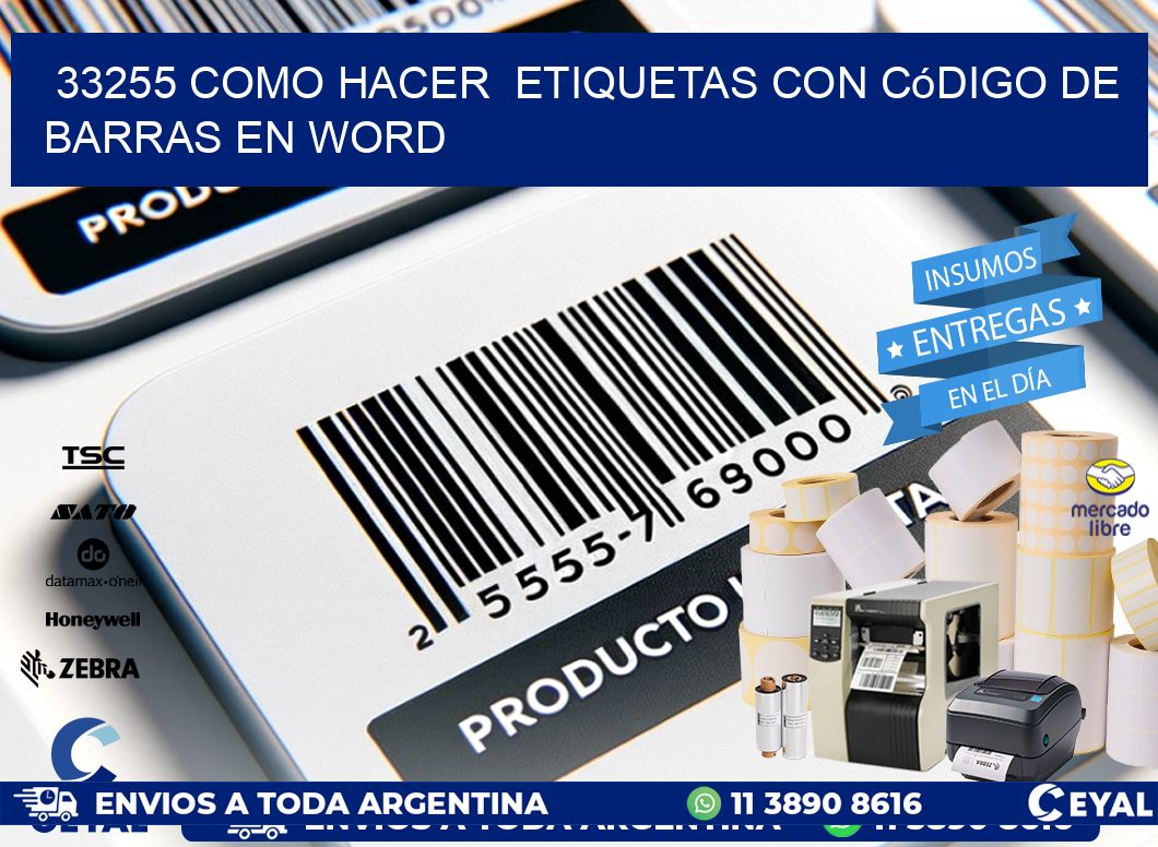 33255 Como hacer  etiquetas con código de barras en Word