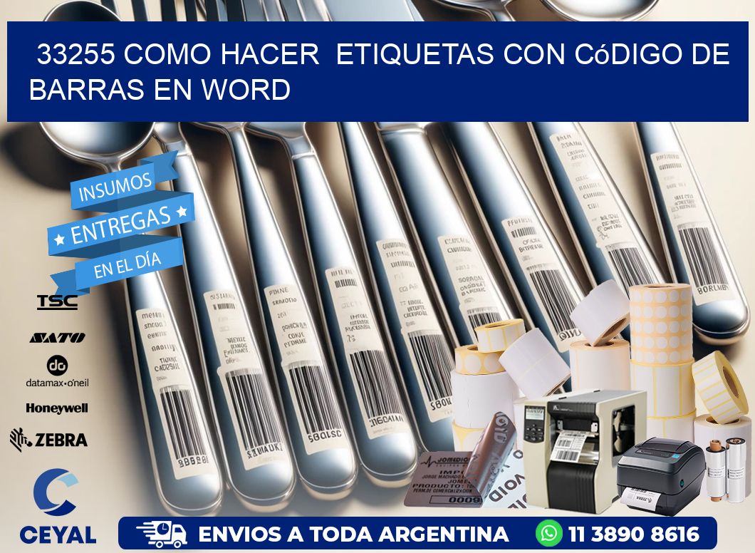 33255 Como hacer  etiquetas con código de barras en Word