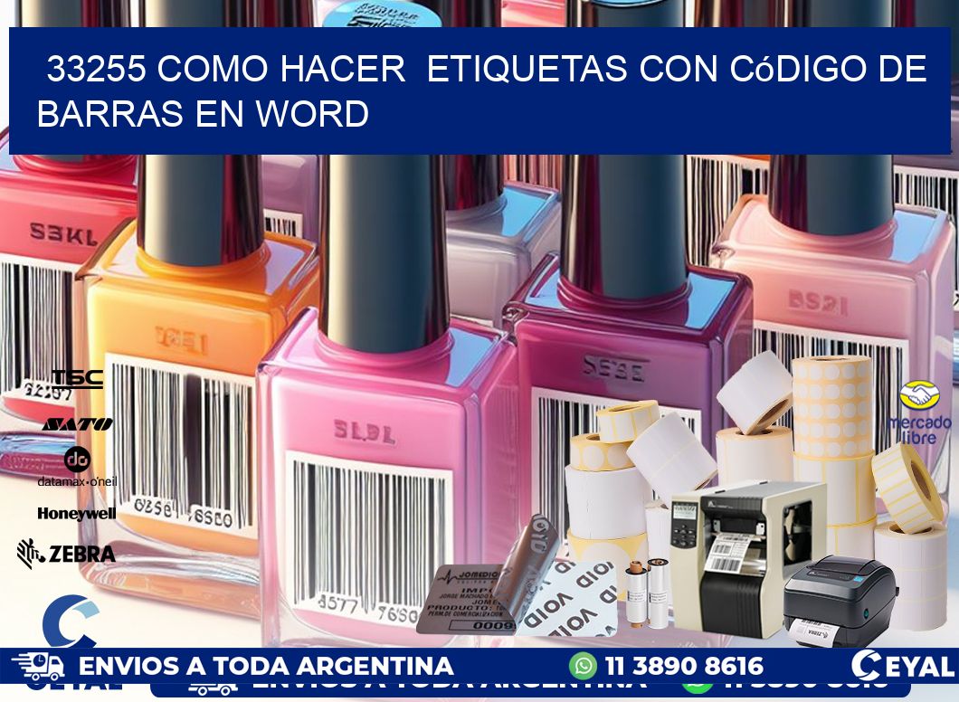 33255 Como hacer  etiquetas con código de barras en Word