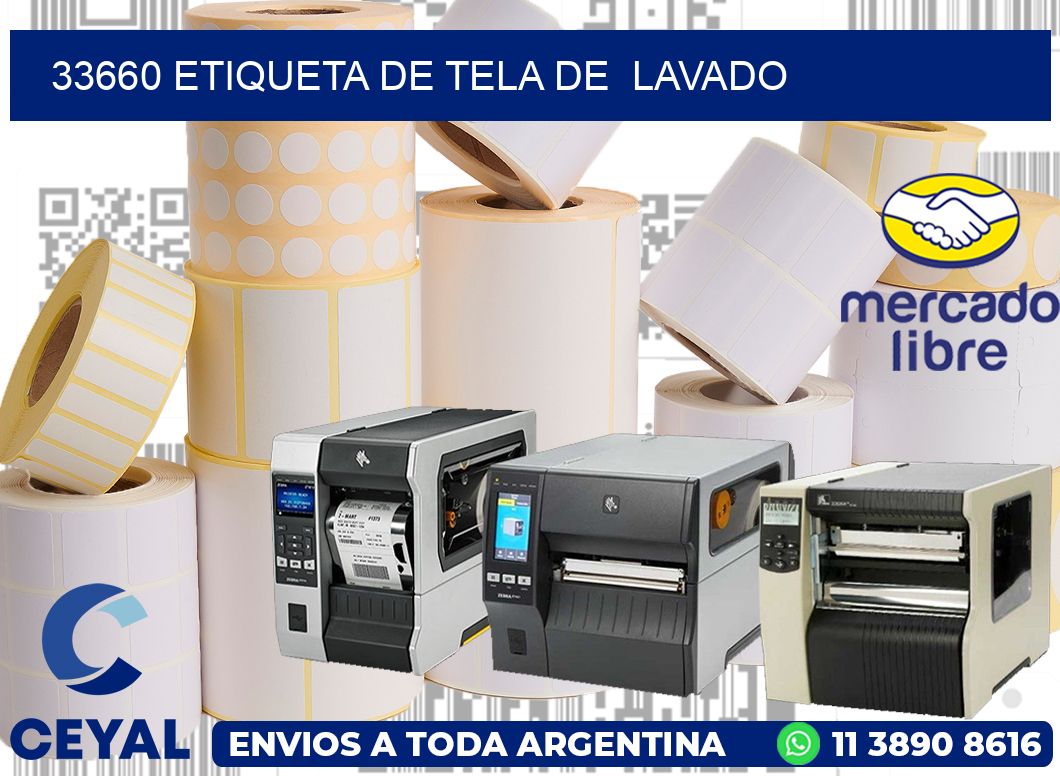 33660 etiqueta de tela de  lavado