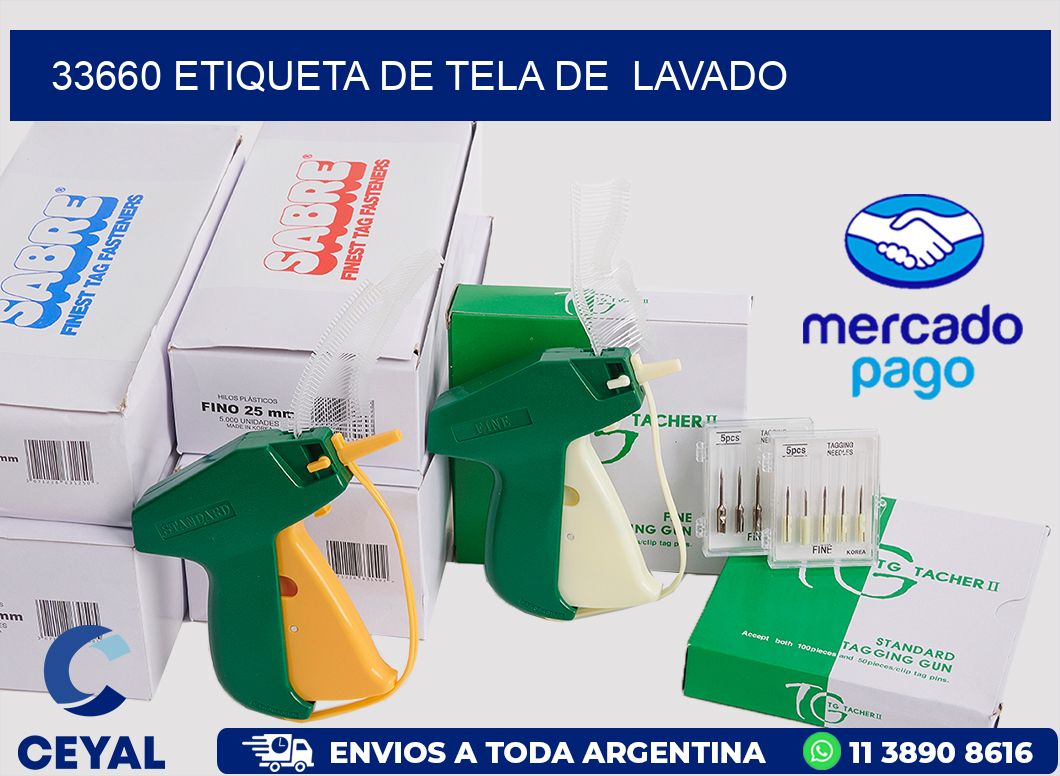 33660 etiqueta de tela de  lavado