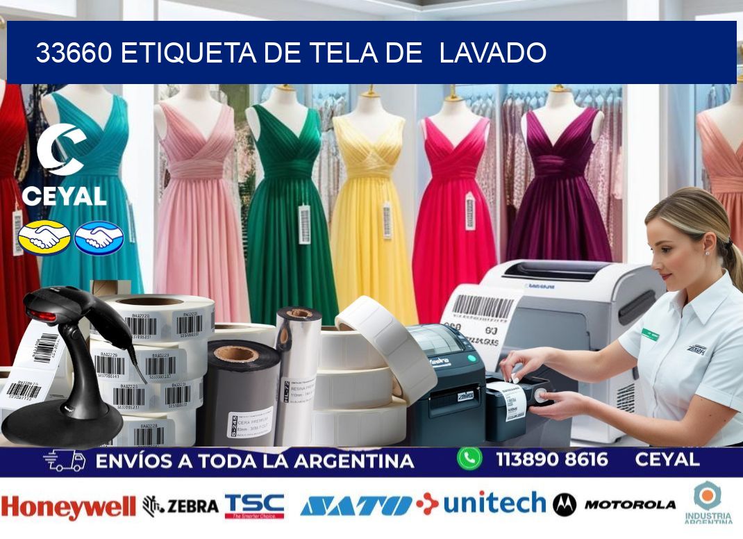 33660 etiqueta de tela de  lavado