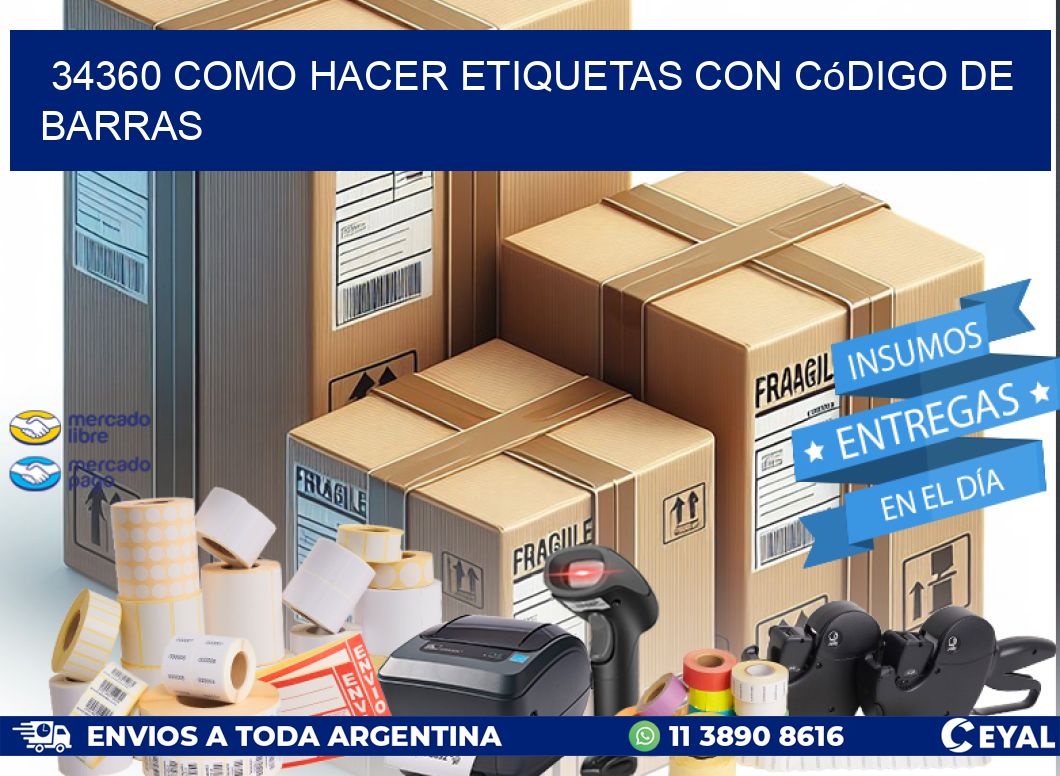 34360 Como hacer etiquetas con código de barras