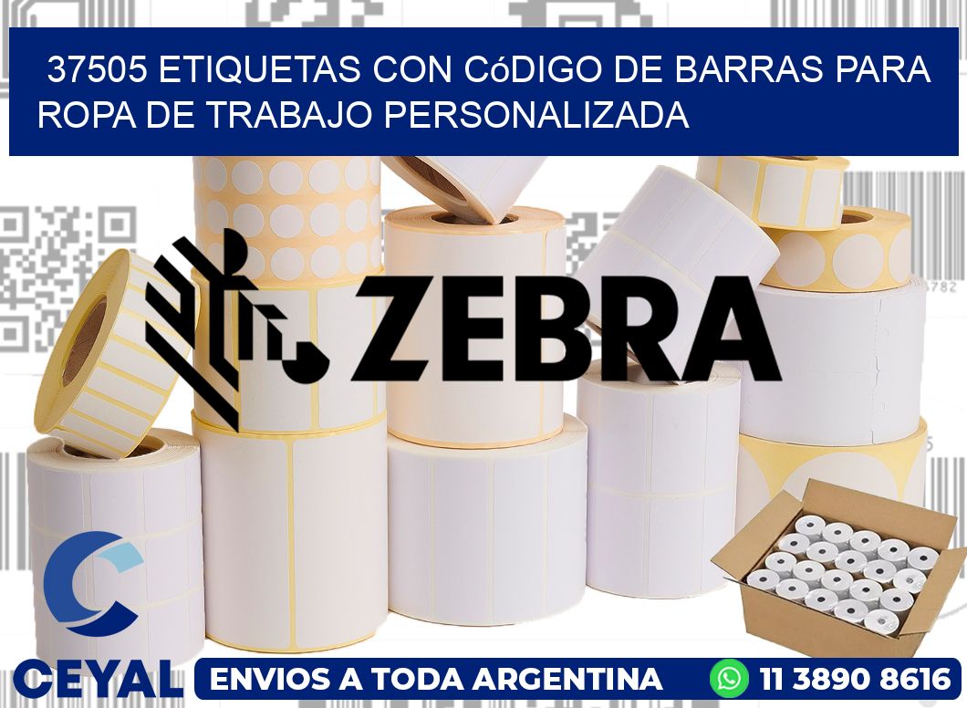 37505 Etiquetas con código de barras para ropa de trabajo personalizada