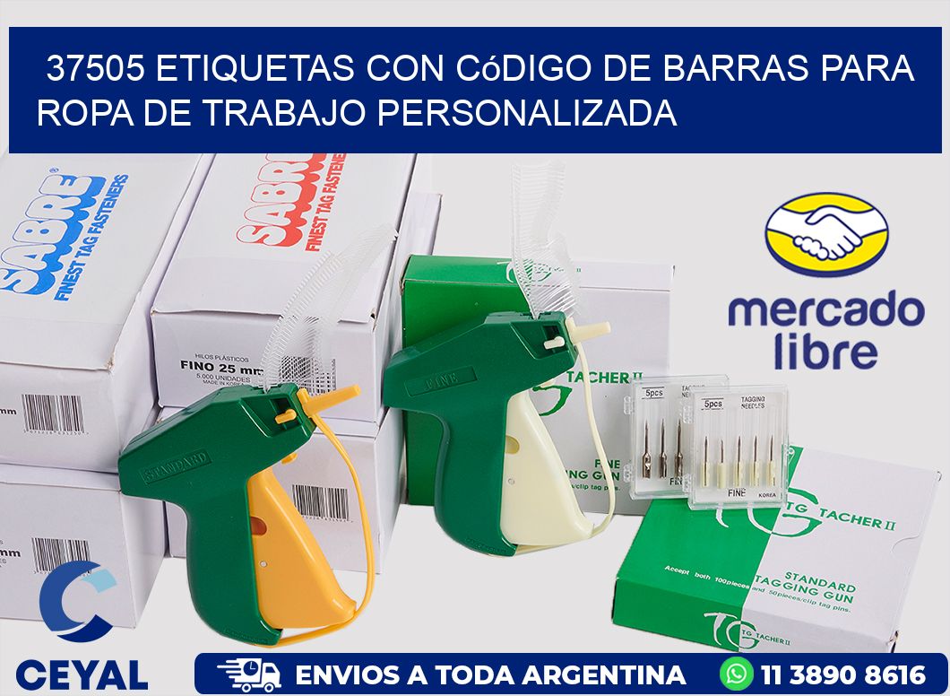 37505 Etiquetas con código de barras para ropa de trabajo personalizada