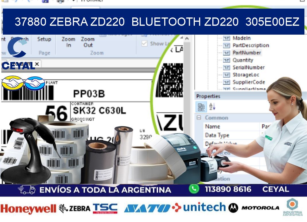 37880 Zebra ZD220  Bluetooth ZD220  305E00EZ