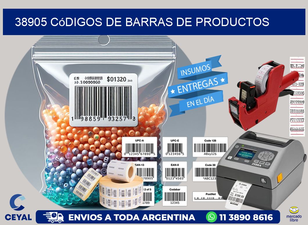 38905 Códigos de barras de productos