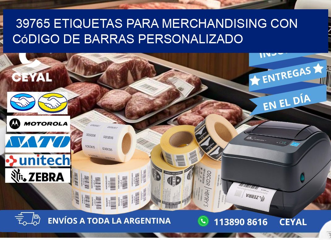 39765 etiquetas para merchandising con código de barras personalizado